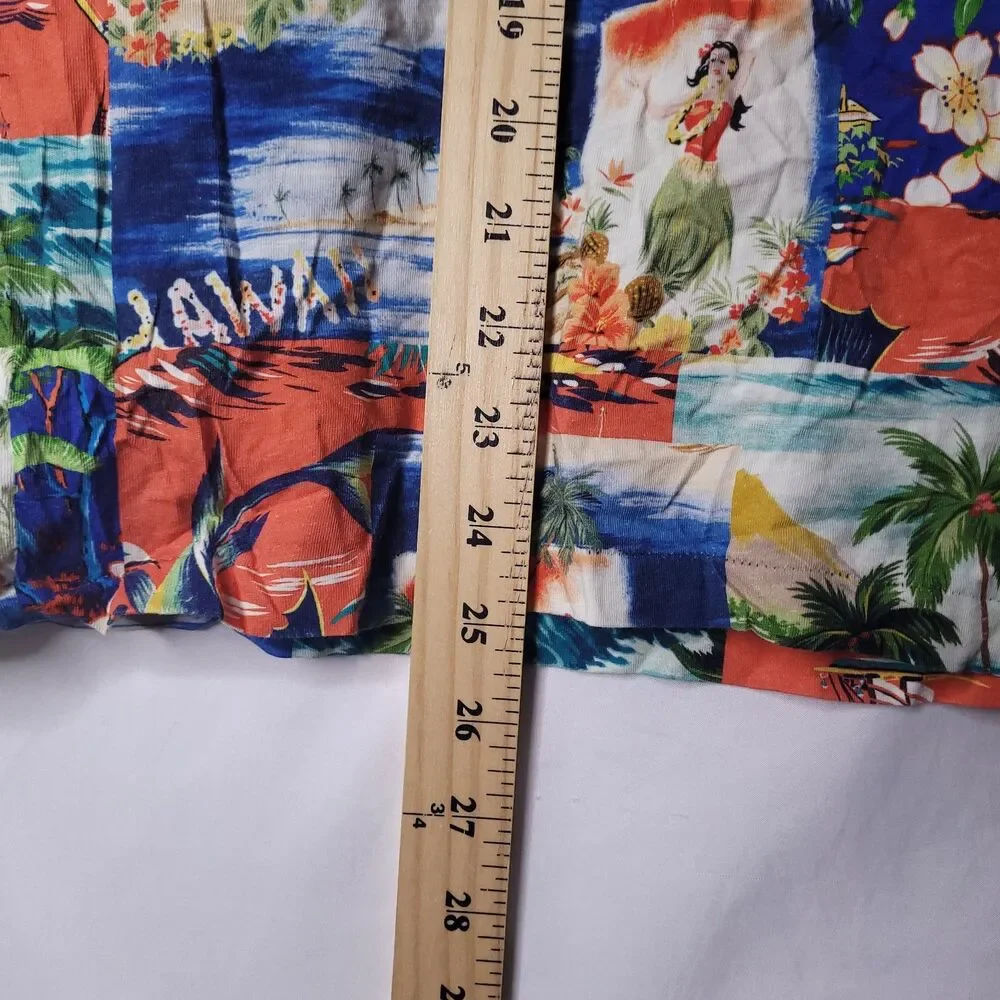 Polo Ralph Lauren T Shirt Mens Medium Hawaiian Print Hula Girl Tropical Slim Fit